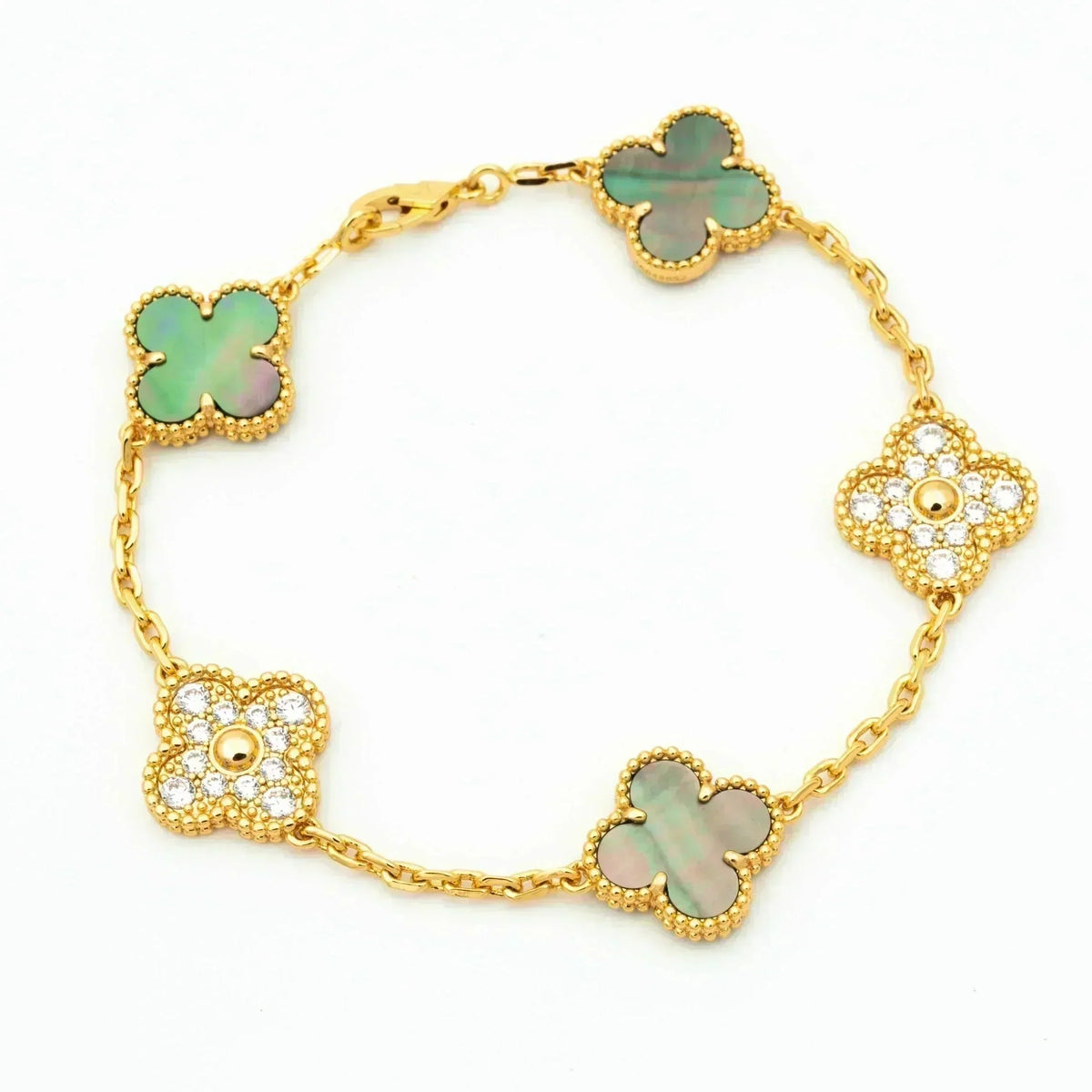 [Twinkle jewelry]New CLOVER 5 MOTIF GRAY MOP BRACELET COLLECTION