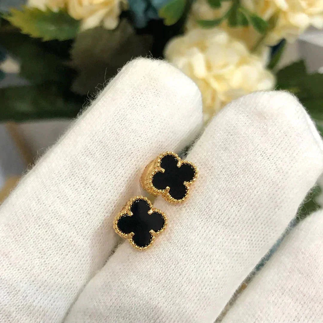 ¡®Twinkle jewelry¡¯CLOVER MINI 9.5MM BLACK MOP EARRINGS