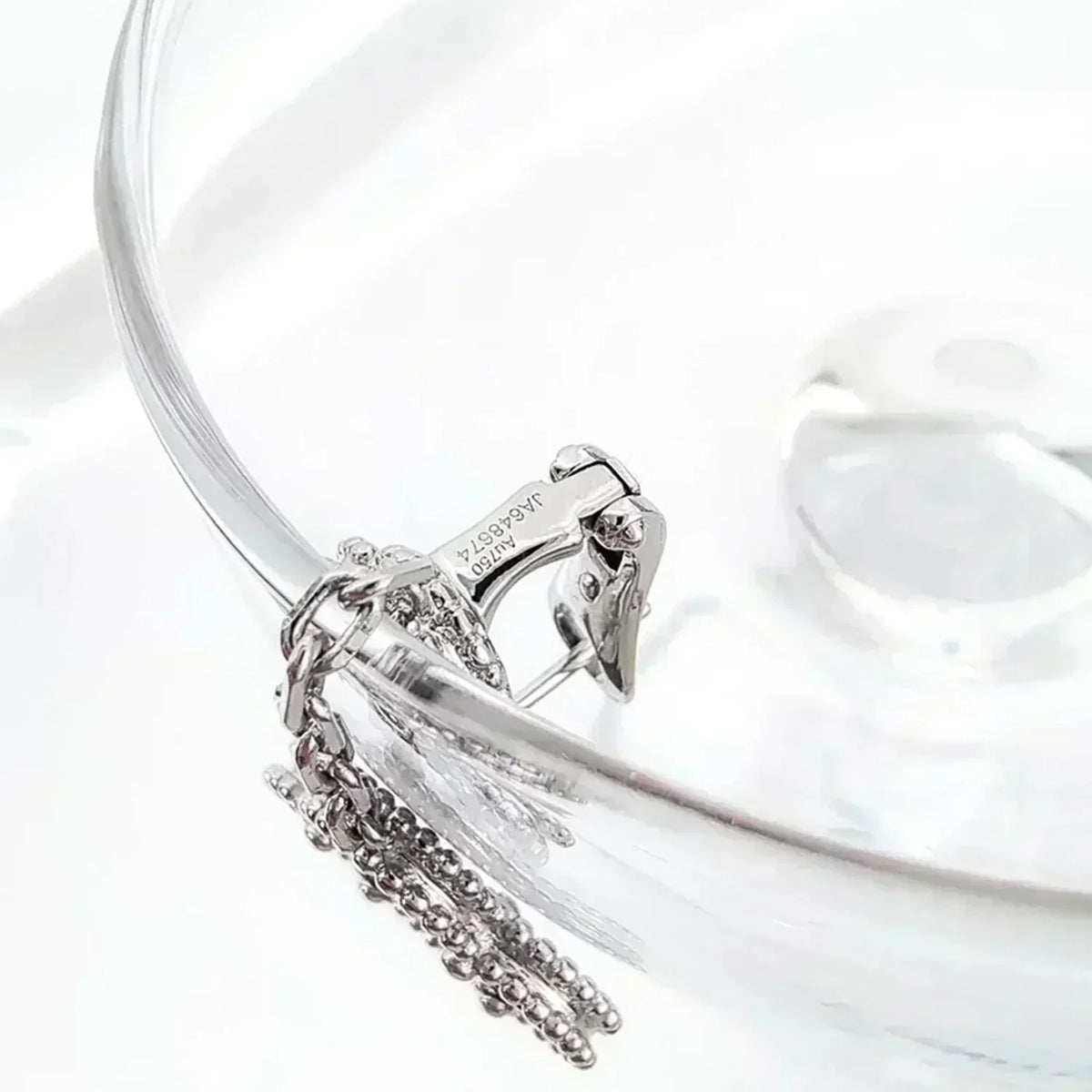 ¡®Twinkle jewelry¡¯CLOVER 2 MOTIFS  DIAMOND ONYX EARRINGS SILVER
