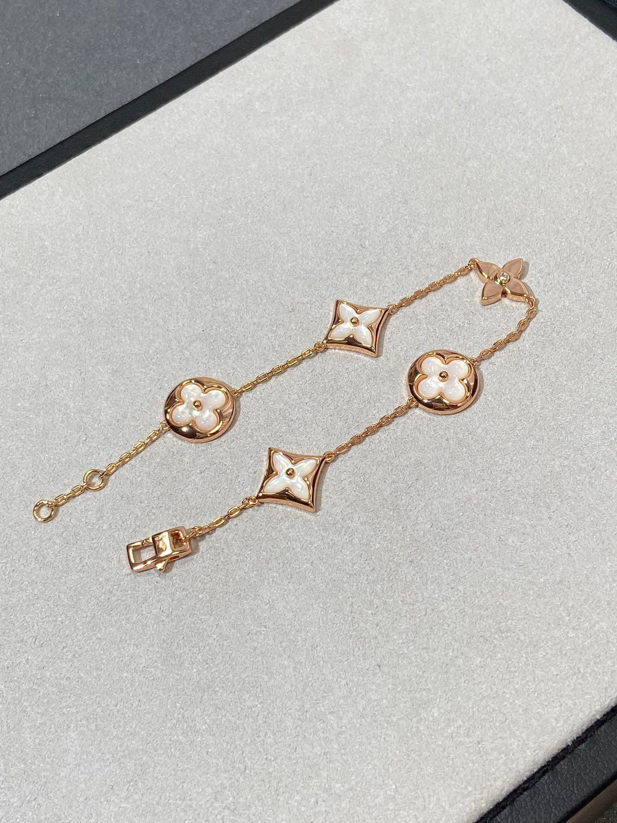 ¡®Twinkle jewelry¡¯STAR AND SUN 5 MOTIF MOP PINK GOLD BRACELET