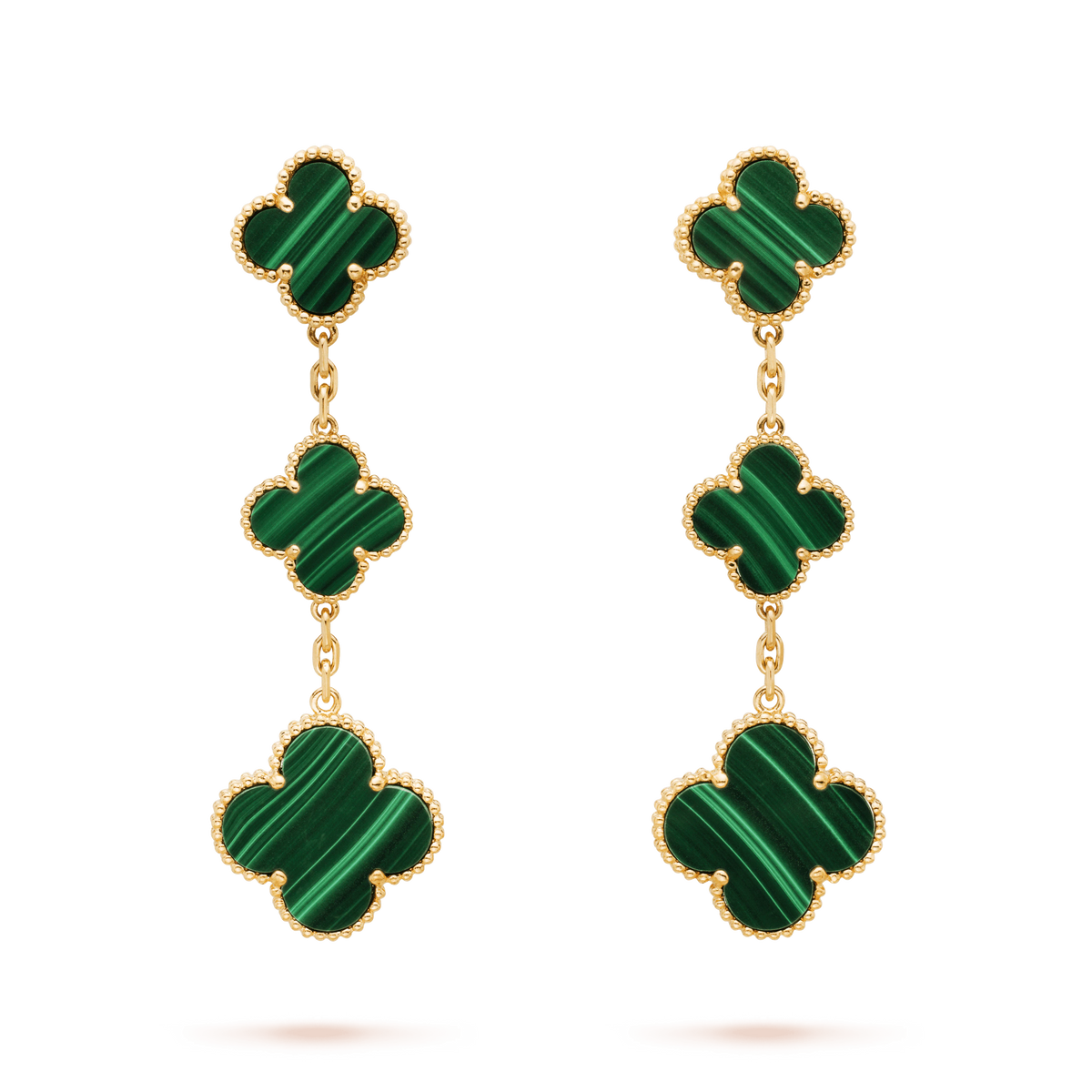 ¡®Twinkle jewelry¡¯CLOVER MALACHITE 3 MOTIFS GOLD