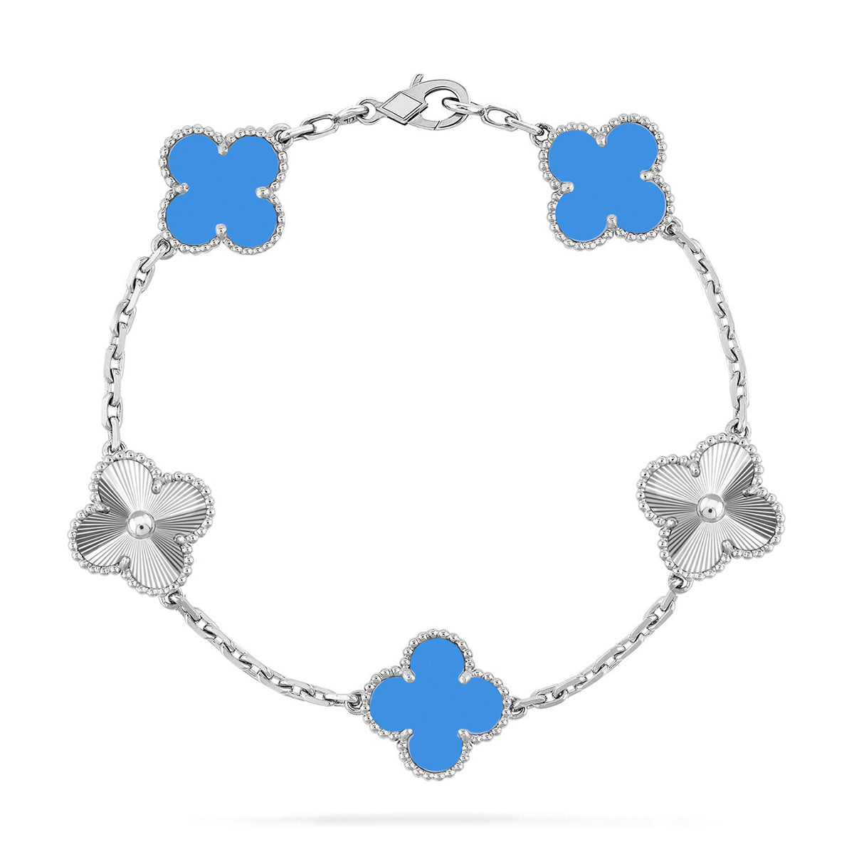 [Twinkle jewelry]New CLOVER 5 MOTIF BLUE AGATE BRACELET COLLECTION