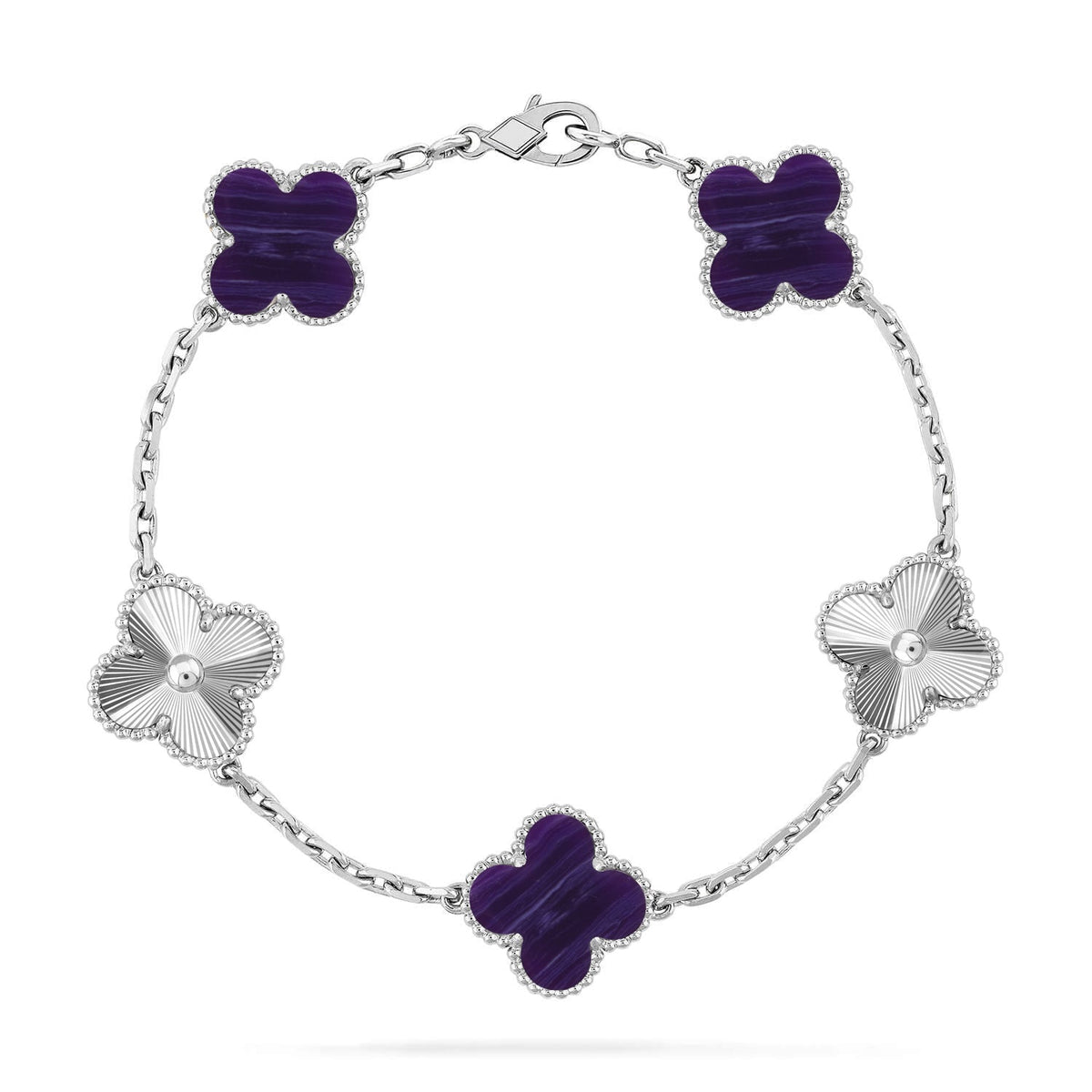 [Twinkle jewelry]New CLOVER 5 MOTIF PURPLE STRIPES BRACELET COLLECTION