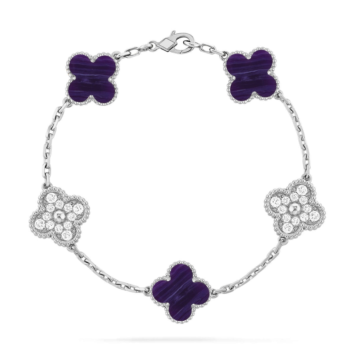 [Twinkle jewelry]New CLOVER 5 MOTIF PURPLE STRIPES BRACELET COLLECTION