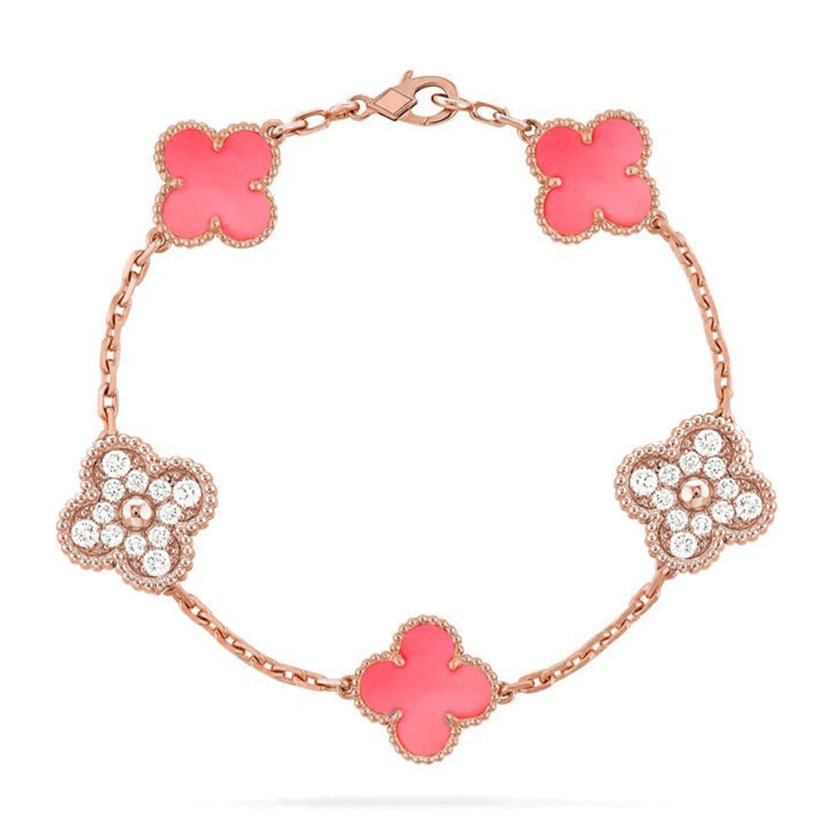 [Twinkle jewelry]New  CLOVER 5 MOTIFS  PINK MOP BRACELET COLLECTION