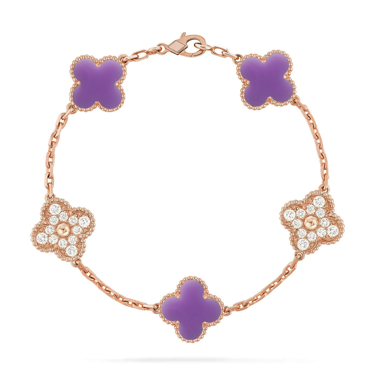 [Twinkle jewelry]New CLOVER 5 MOTIF LIGHT PURPLE BRACELET COLLECTION