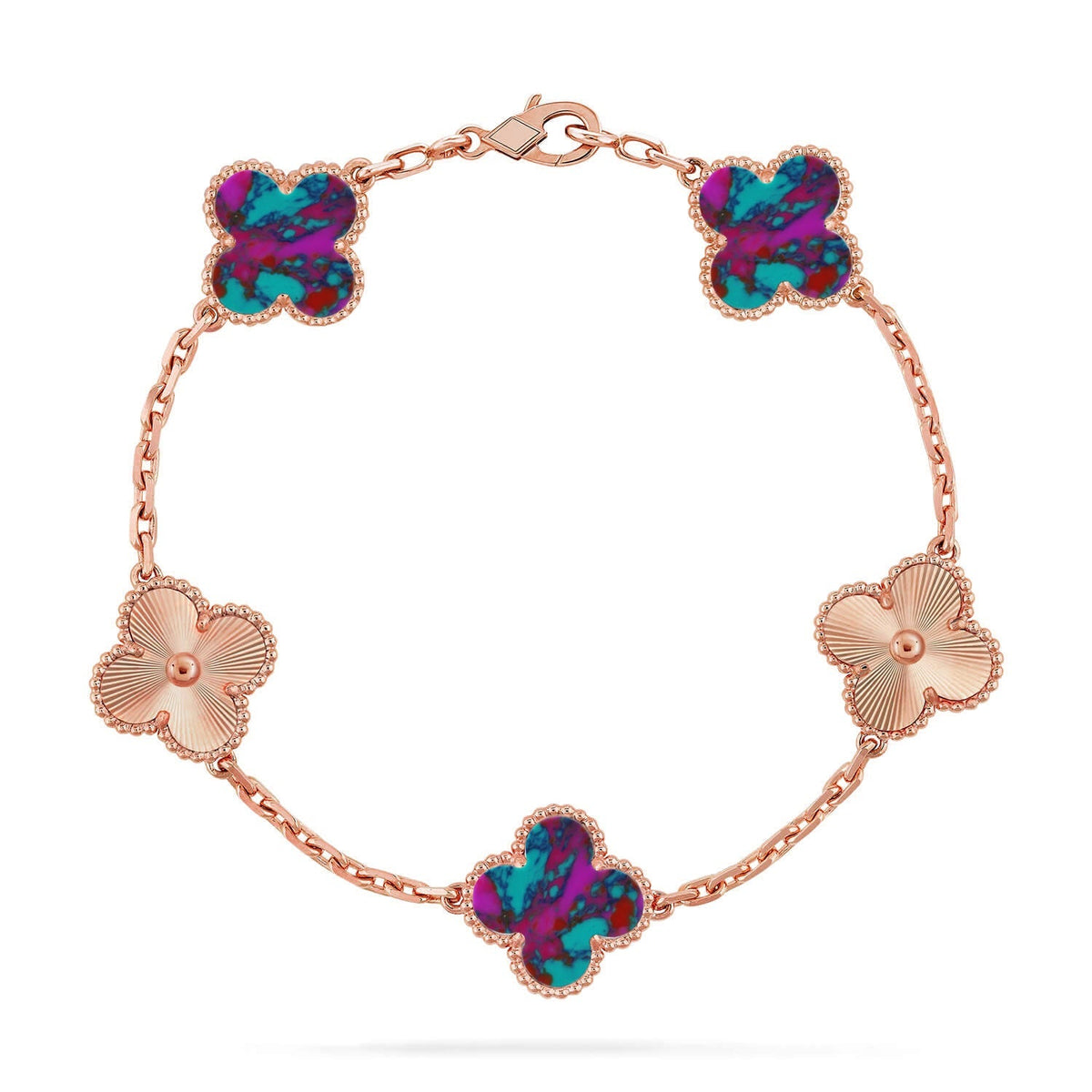 [Twinkle jewelry]New CLOVER 5 MOTIF COLOR GEMSTONES BRACELET COLLECTION