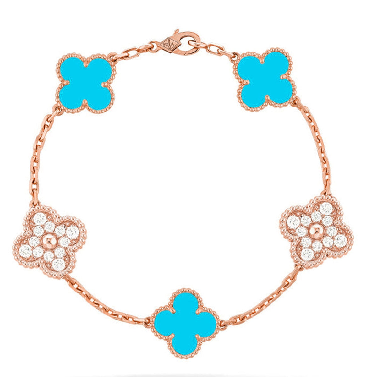 [Twinkle jewelry]New  CLOVER 5 MOTIF TURQUOISE BRACELET COLLECTION