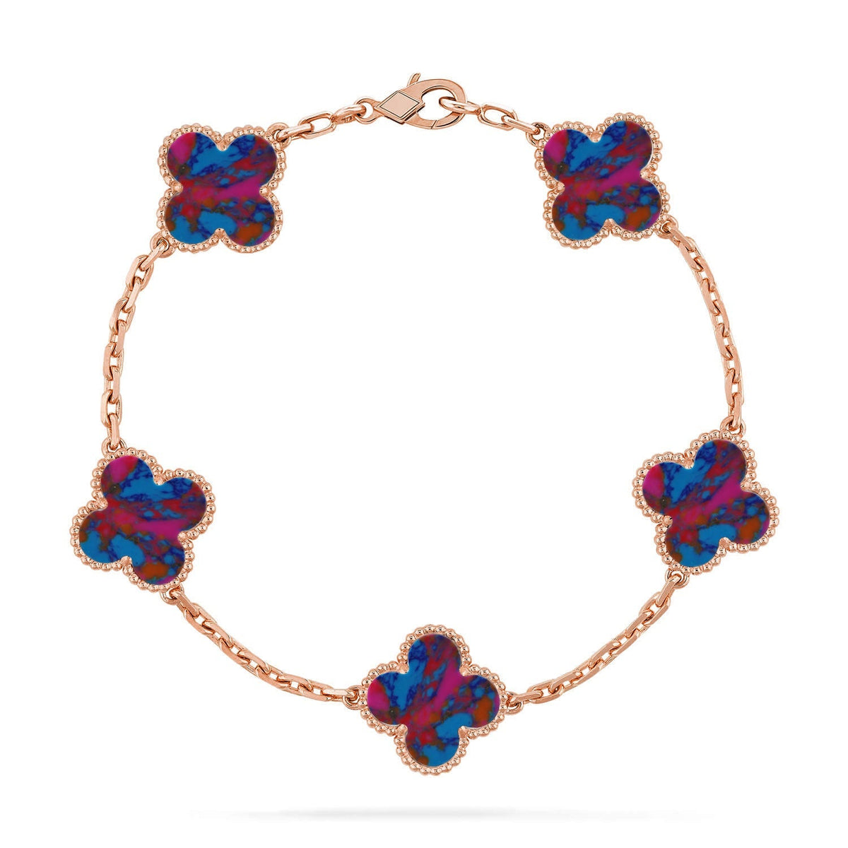[Twinkle jewelry]New CLOVER 5 MOTIF COLOR GEMSTONES BRACELET COLLECTION