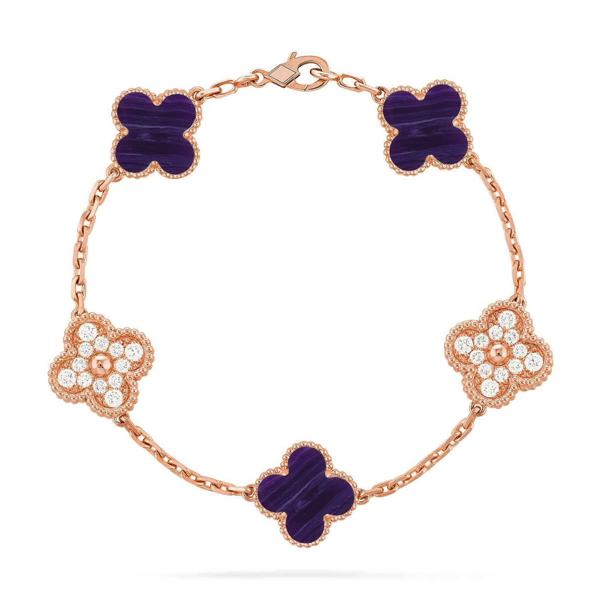[Twinkle jewelry]New CLOVER 5 MOTIF PURPLE STRIPES BRACELET COLLECTION