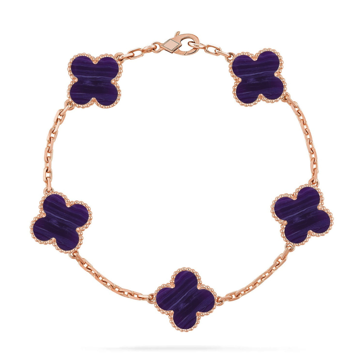 [Twinkle jewelry]New CLOVER 5 MOTIF PURPLE STRIPES BRACELET COLLECTION