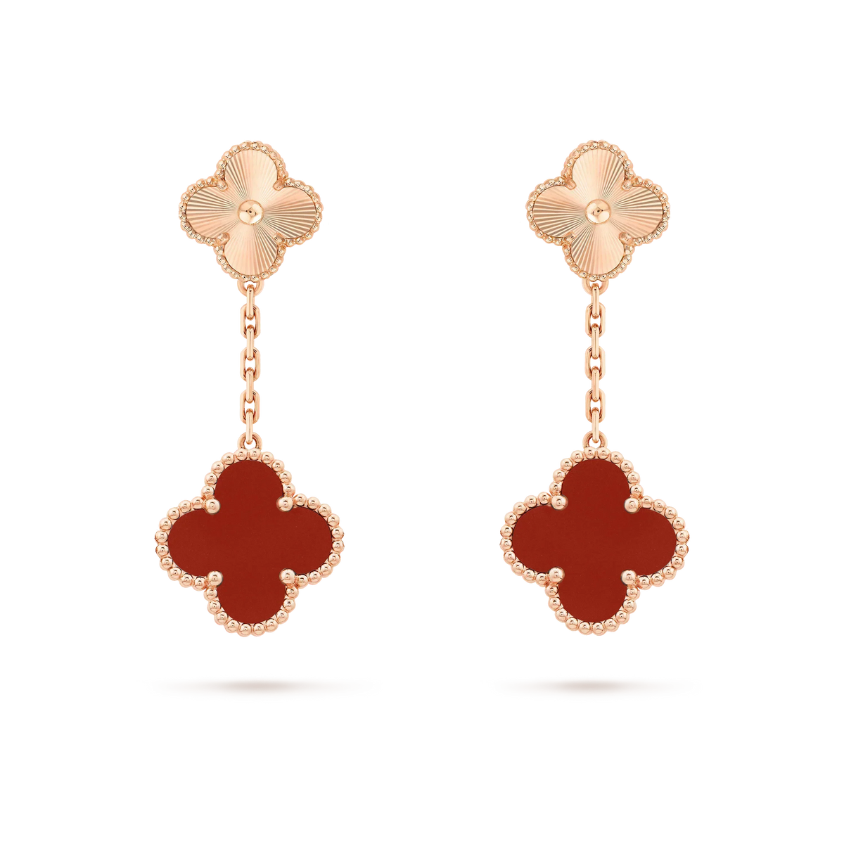 ¡®Twinkle jewelry¡¯CLOVER 2 MOTIF  LASER CARNELIAN EARRINGS