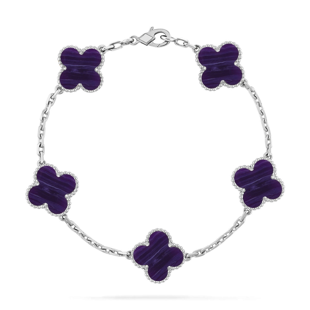 [Twinkle jewelry]New CLOVER 5 MOTIF PURPLE STRIPES BRACELET COLLECTION
