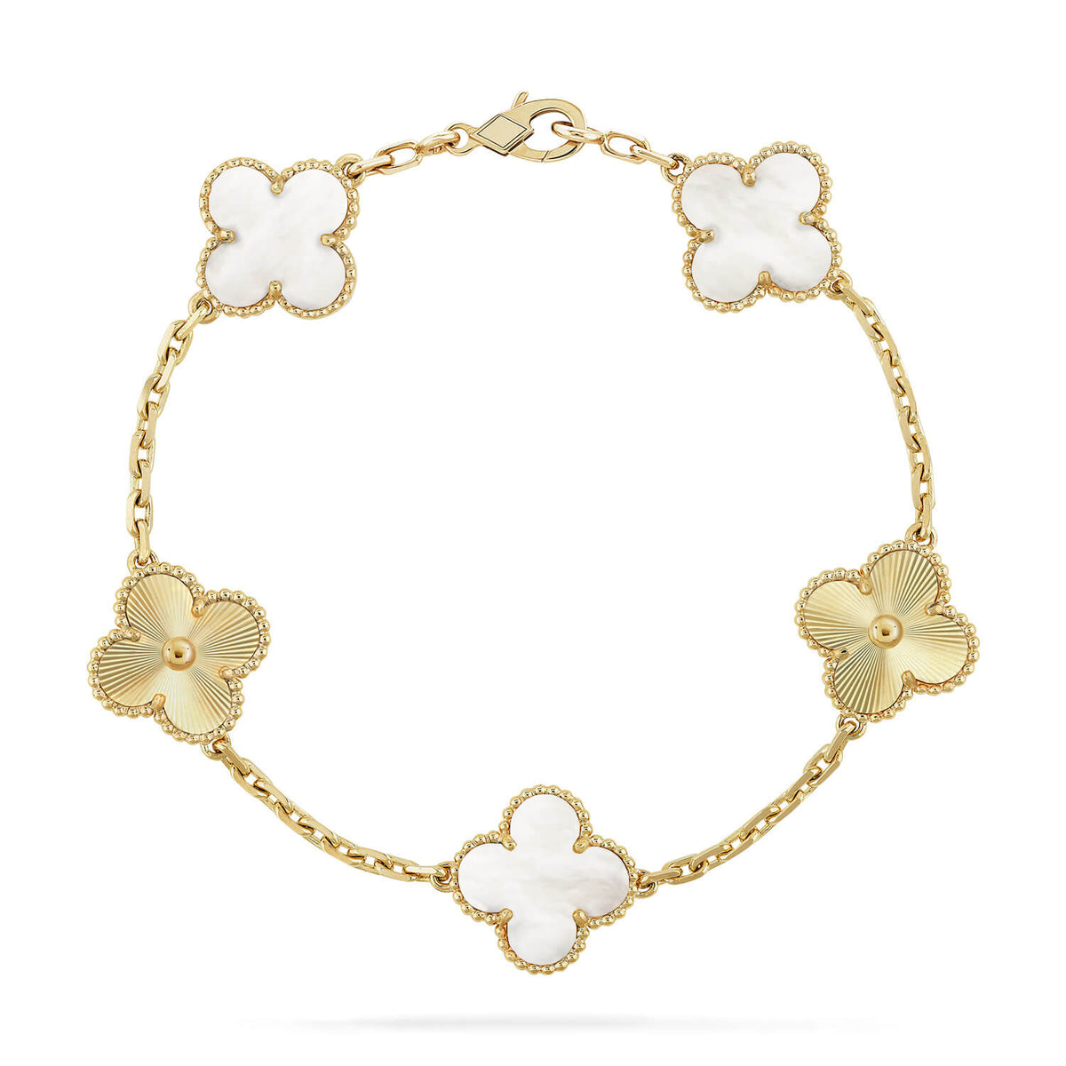 [Twinkle jewelry]New CLOVER WHITE PEARL MOP 5 MOTIF BRACELET COLLECTION