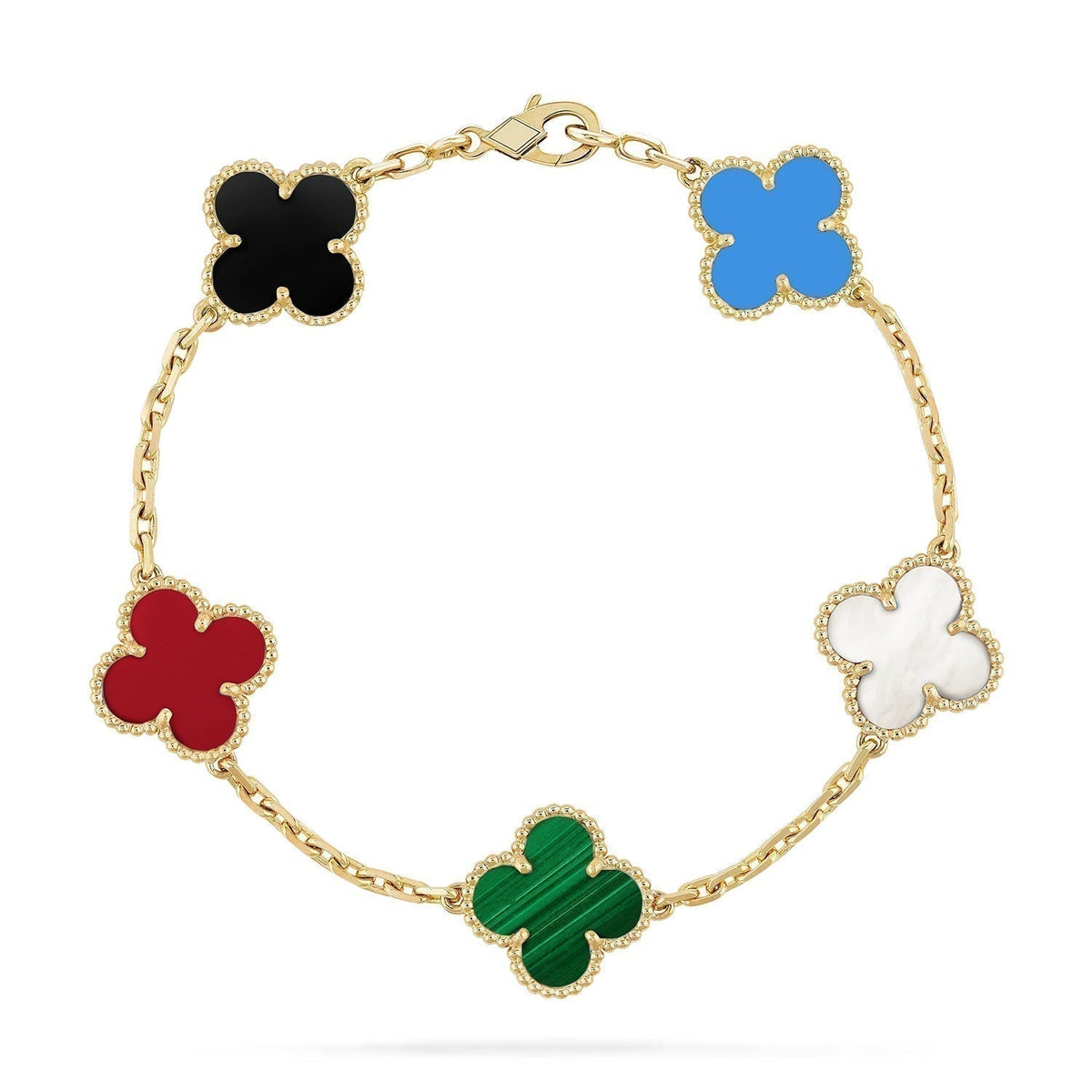 [Twinkle jewelry]New CLOVER 5 MOTIFS MULTICOLOR BRACELET