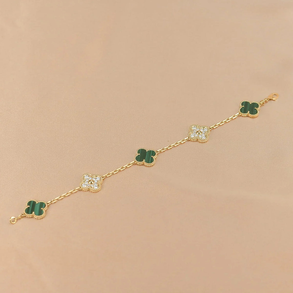 [Twinkle jewelry]New  CLOVER 5 MOTIF MALACHITE BRACELET COLLECTION
