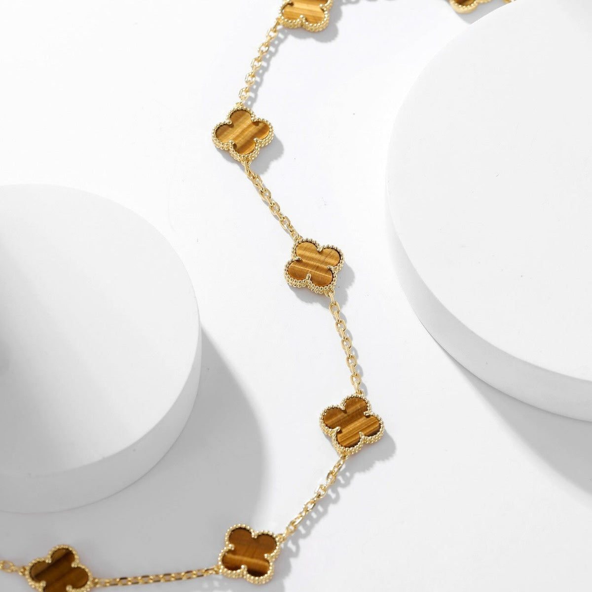 ¡®Twinkle jewelry¡¯CLOVER 10 MOTIFS TIGER EYE NECKLACE