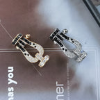 ¡®Twinkle jewelry¡¯FORCE LARGE HORSESHOE BLACK WHITE DIAMOND BRACELET ROSE GOLD
