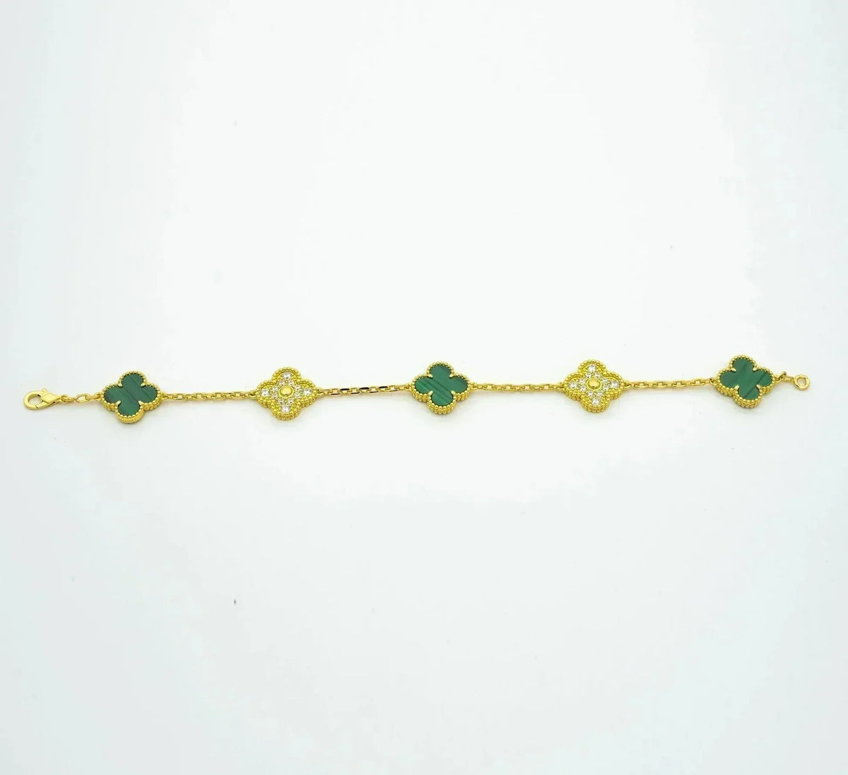 [Twinkle jewelry]New  CLOVER 5 MOTIF MALACHITE BRACELET COLLECTION