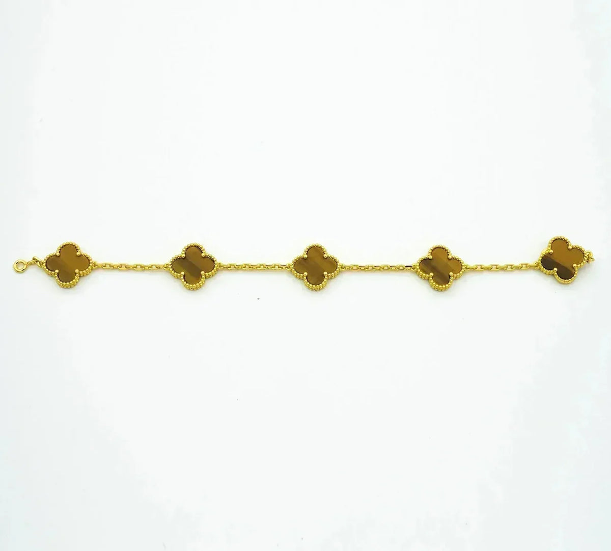 [Twinkle jewelry]New  CLOVER 5 MOTIFS TIGER EYE BRACELET COLLECTION
