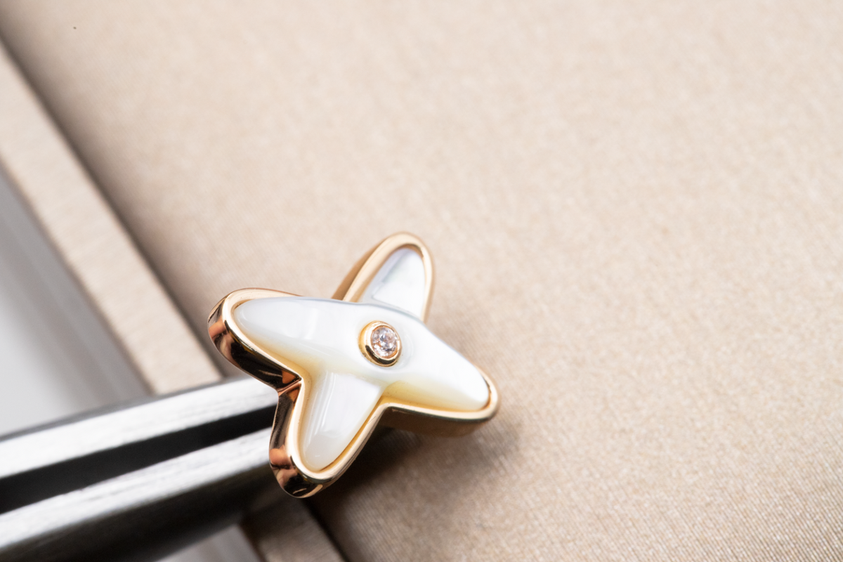 ¡®Twinkle jewelry¡¯JEUX DE WHITE MOP PINK GOLD DIAMOND EARRINGS