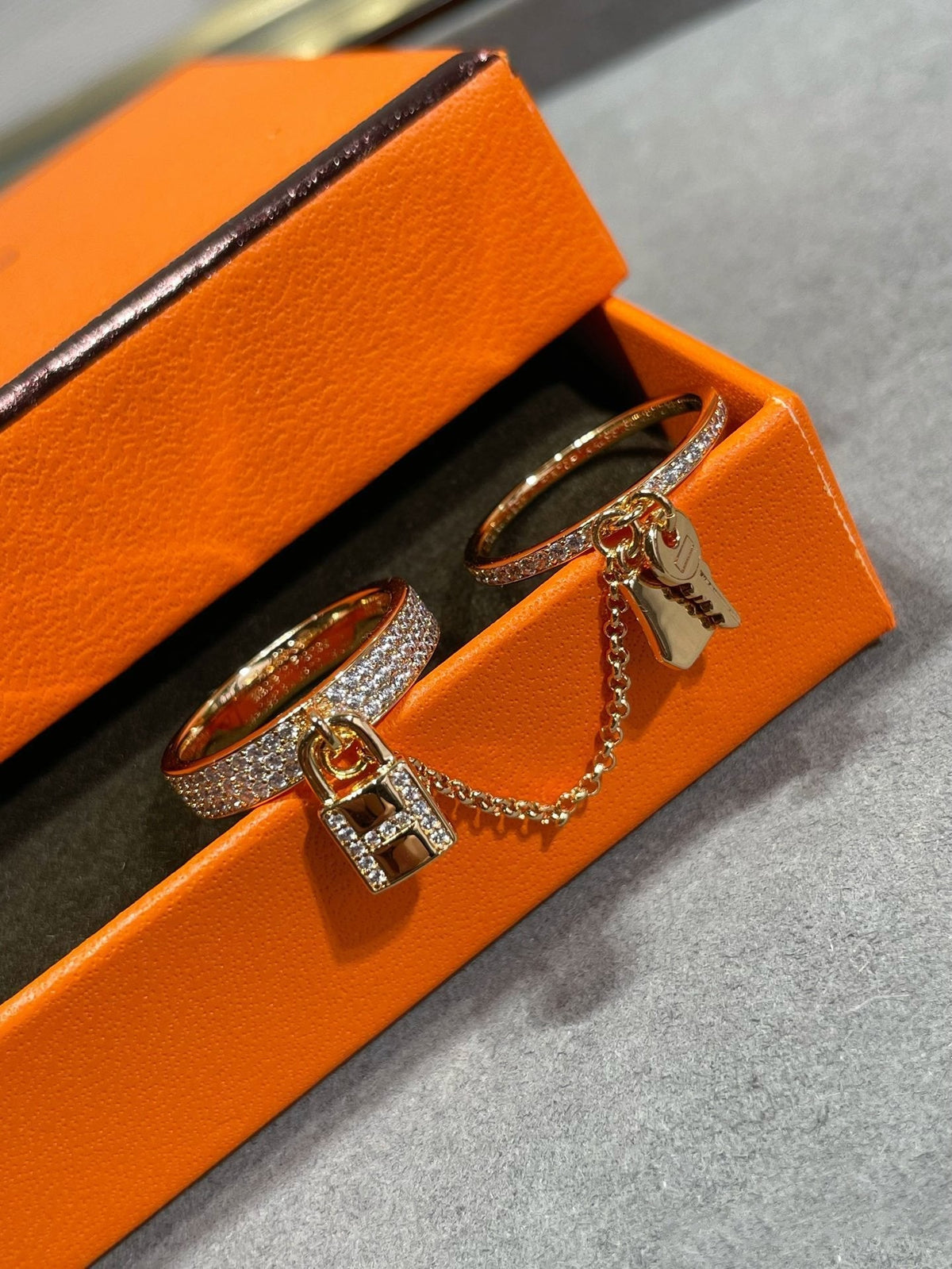 ¡®Twinkle jewelry¡¯HM KELLY CLOCHETTE DOUBLE RING IN  WITH DIAMONDS