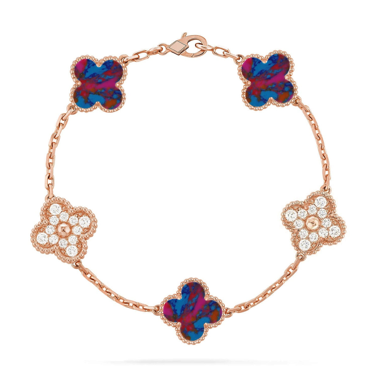 [Twinkle jewelry]New CLOVER 5 MOTIF COLOR GEMSTONES BRACELET COLLECTION
