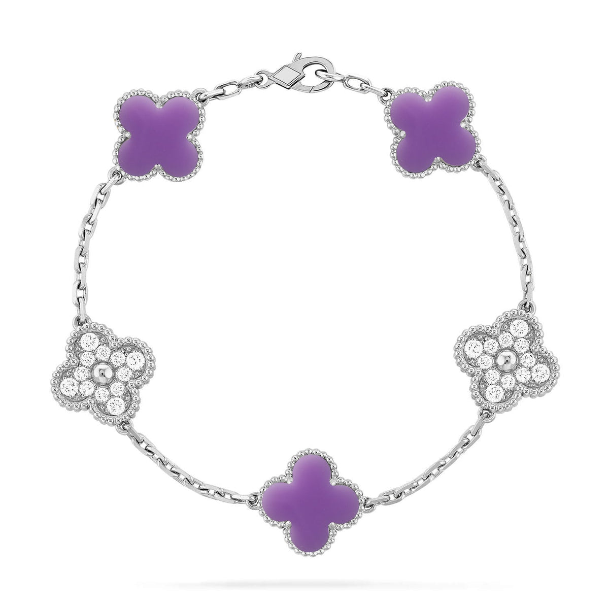 [Twinkle jewelry]New CLOVER 5 MOTIF LIGHT PURPLE BRACELET COLLECTION