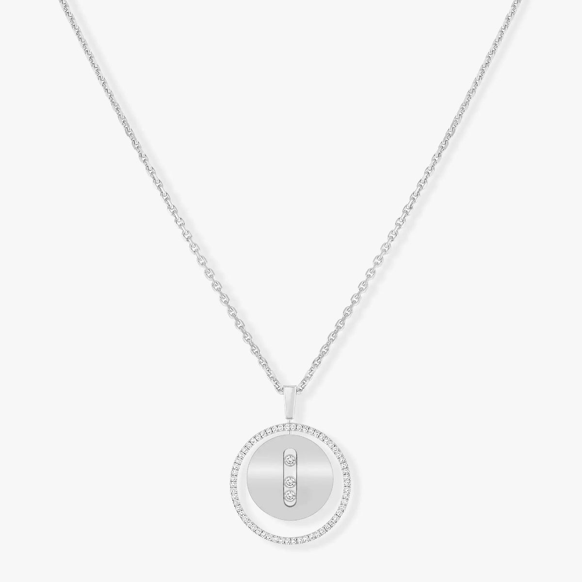 [Twinkle jewelrys]LUCKY MOVE MM SILVER DIAMOND NECKLACE