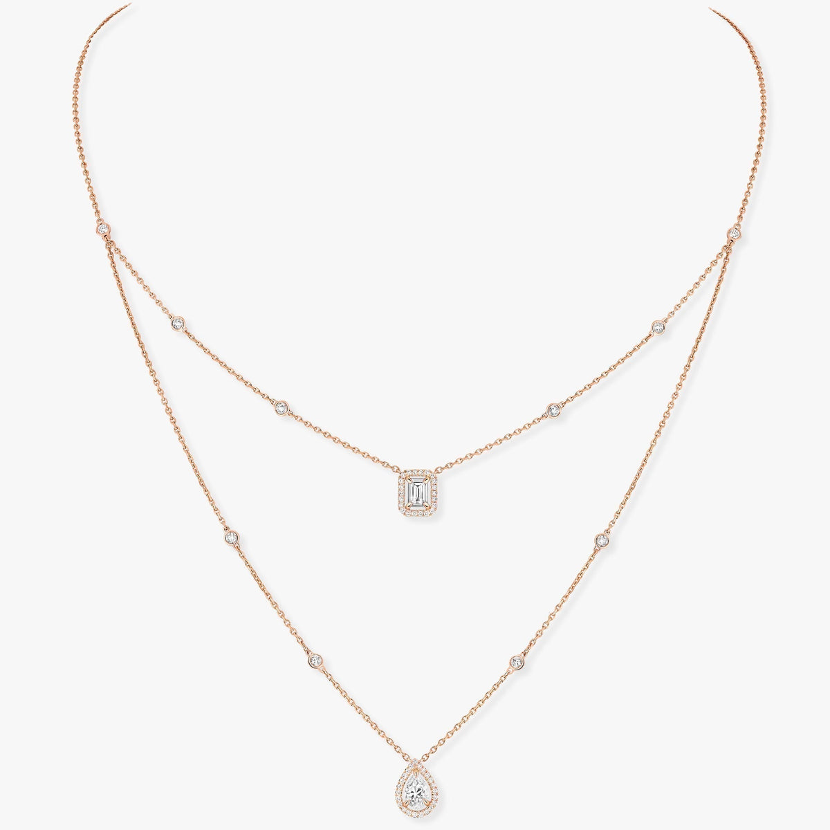 [Twinkle jewelrys]MY TWIN 2 ROW DIAMOND NECKLACE