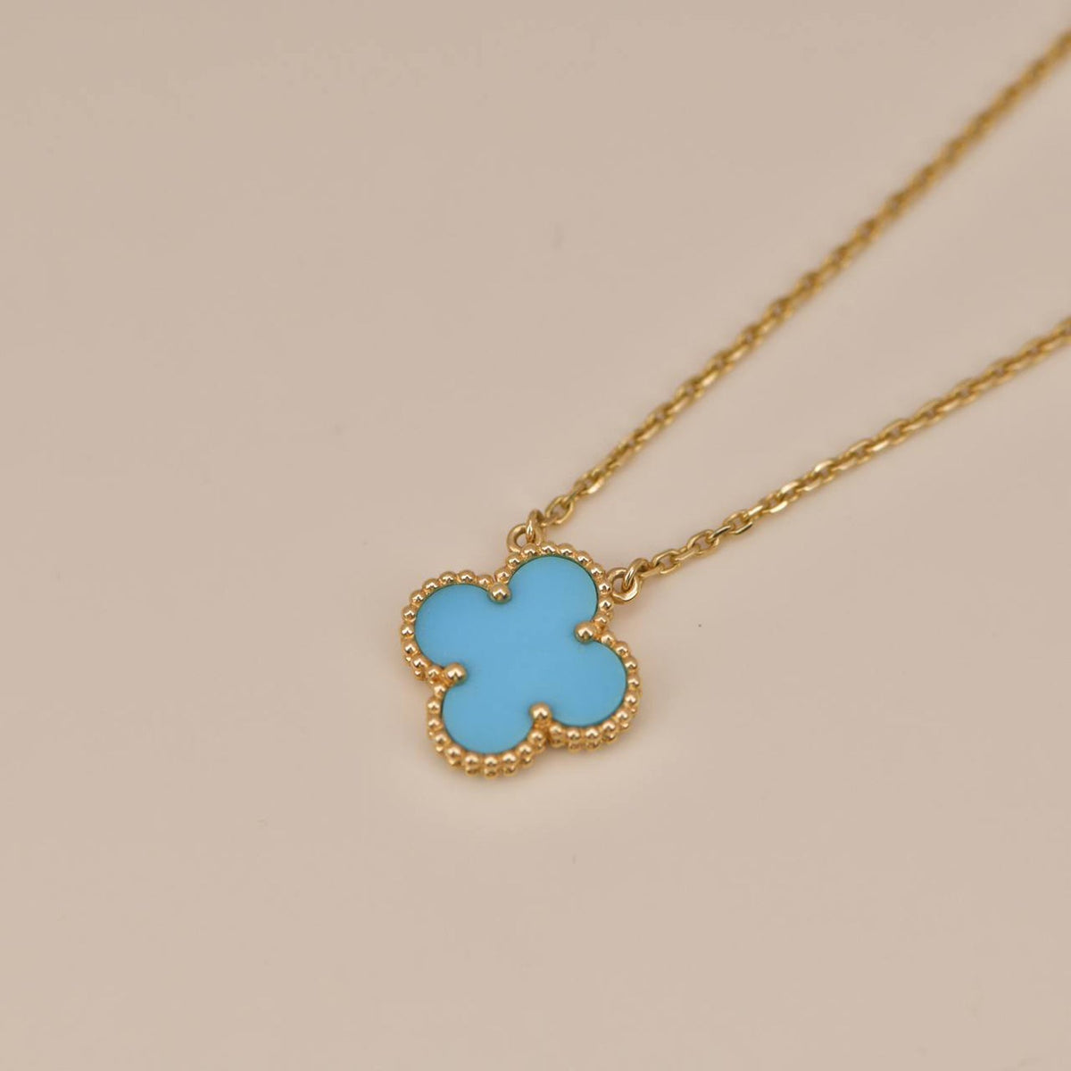 ¡®Twinkle jewelry¡¯CLOVER 15MM VINTAGE TURQUOISE NECKLACE